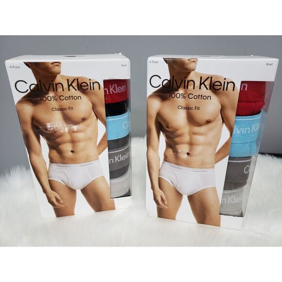 Lot 2 Calvin Klein Men's 100% Cotton Briefs Classic Fit Underwear 2XL - Picture 1 of 8